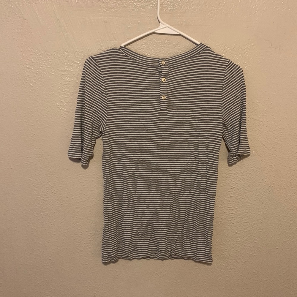 Gray & White Striped tee